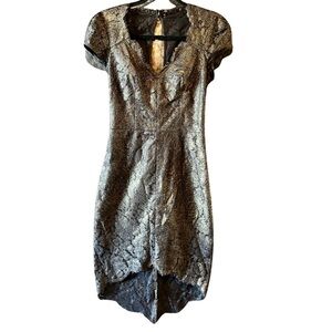 Gold and Black Bebe Mini Dress